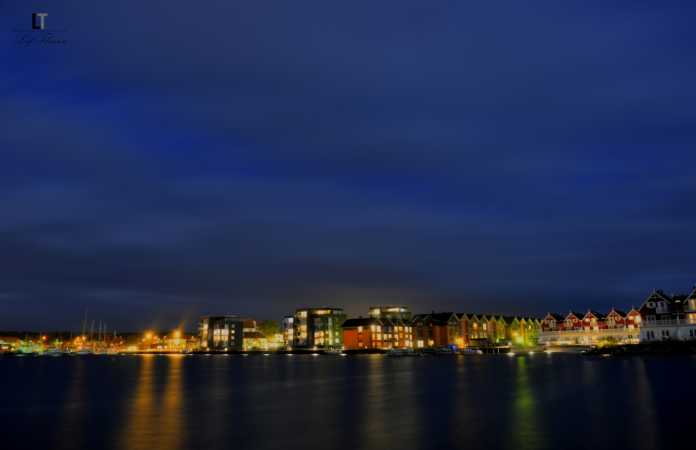 gråsten Harbor by night