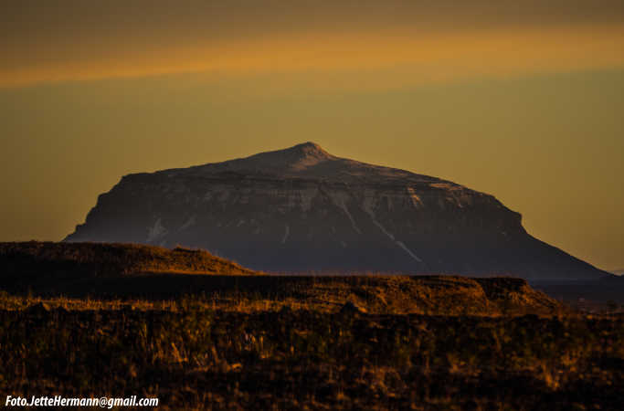 Askja, Island, i solnedgangen
