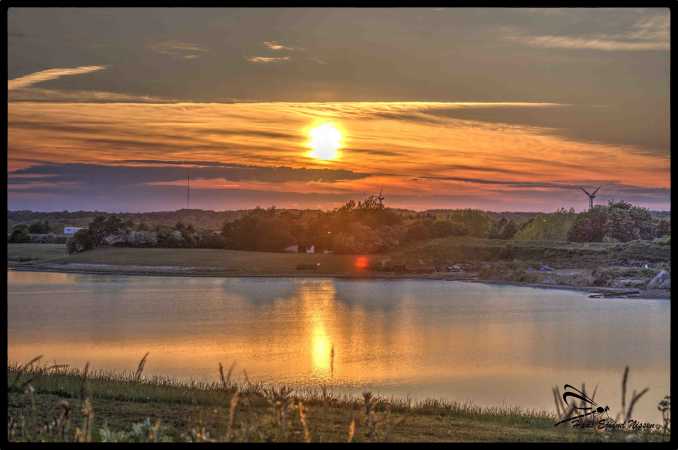 solnedgang ved Røllumgrusgrav