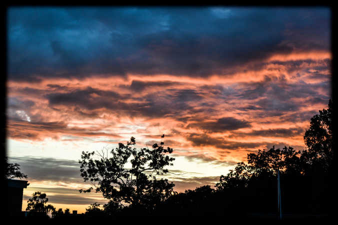 Solnedgang over Ries terrasse