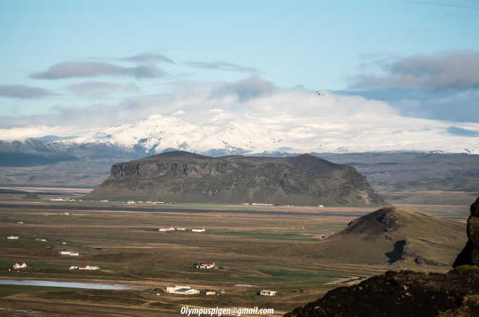 Udsigten fra Dyrhóleay mod Myrdalsjökull 
