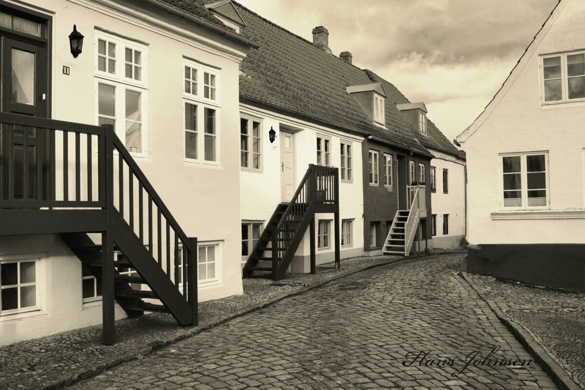 Den gamle bydel s/h motiv – Hans Johnsen