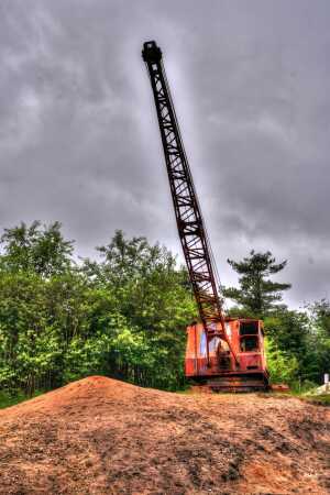 Gammel rusten kran HDR