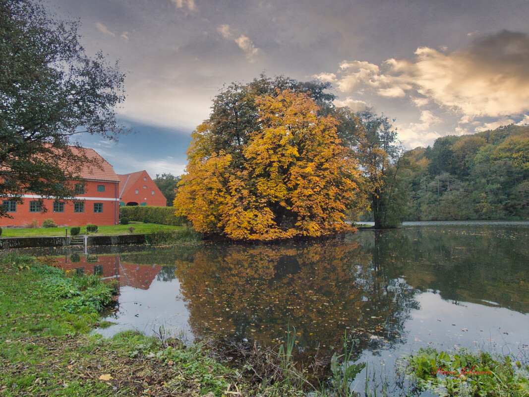 efterår ved Tørningmølle – Hans Johnsen