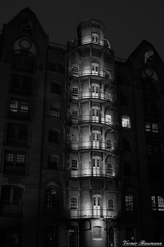 Speicherstadt Hamborg sort-hvid – verner baumann
